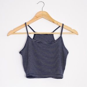 XS striped tank crop top with spaghetti straps